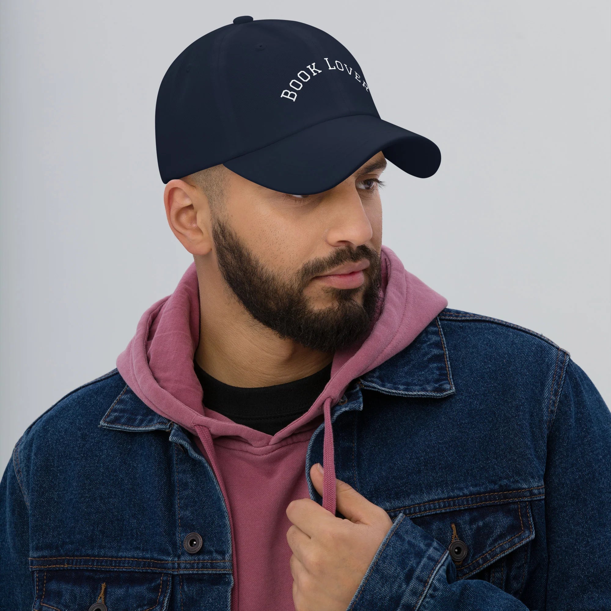 BOOK LOVER | Navy Hat, White Embroidery